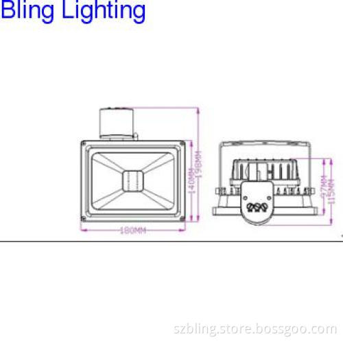 20W inductive flood light,with PIR sensor,1370lm-1600lm,AC190-AC240V